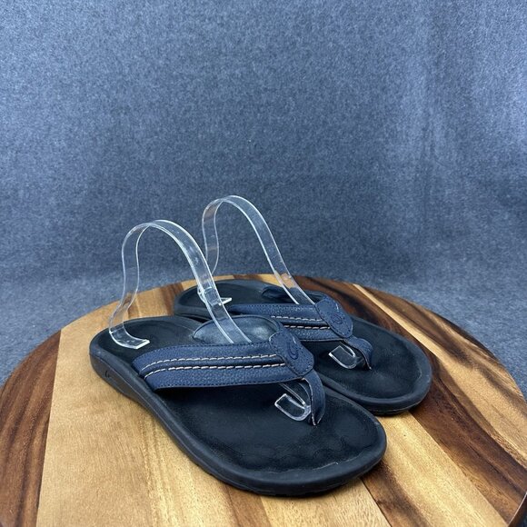 OluKai Hokua Sandals Mens Flip Flops Thong Style Comfort Summer Blue US 10 - Picture 2 of 8